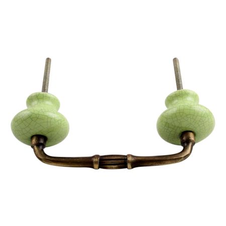 Green and Black Crackle Ceramic Bridge Handle